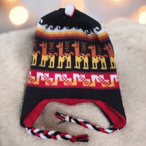 Peruvian Chullo Woll/Alpaca Blend Reversible Hand-Made Winter Beanie One Size
